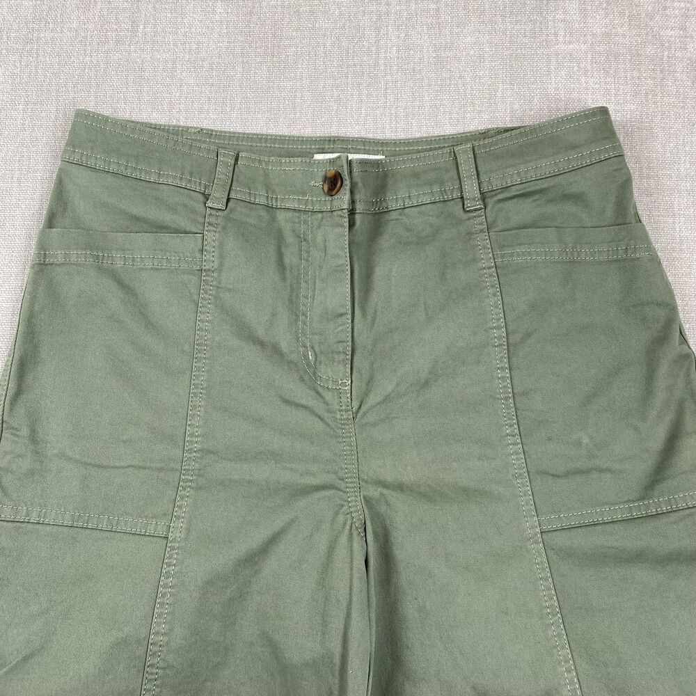 Boden Shorts Womens 10 Green 9 " Chino Utility Pockets Cotton Blend Casual - Picture 2 of 10